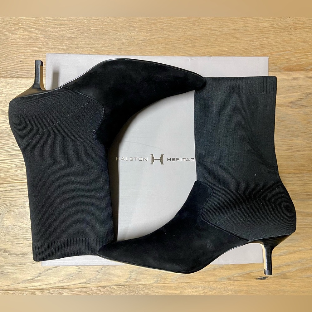Halston Heritage Womens Annalise Glove Ankle Bootie